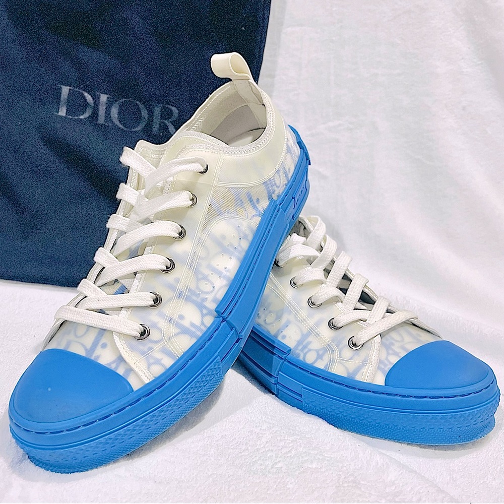 Men’s Dior B23 Low Top Blue Trainer Sneakers - Picture 11 of 11